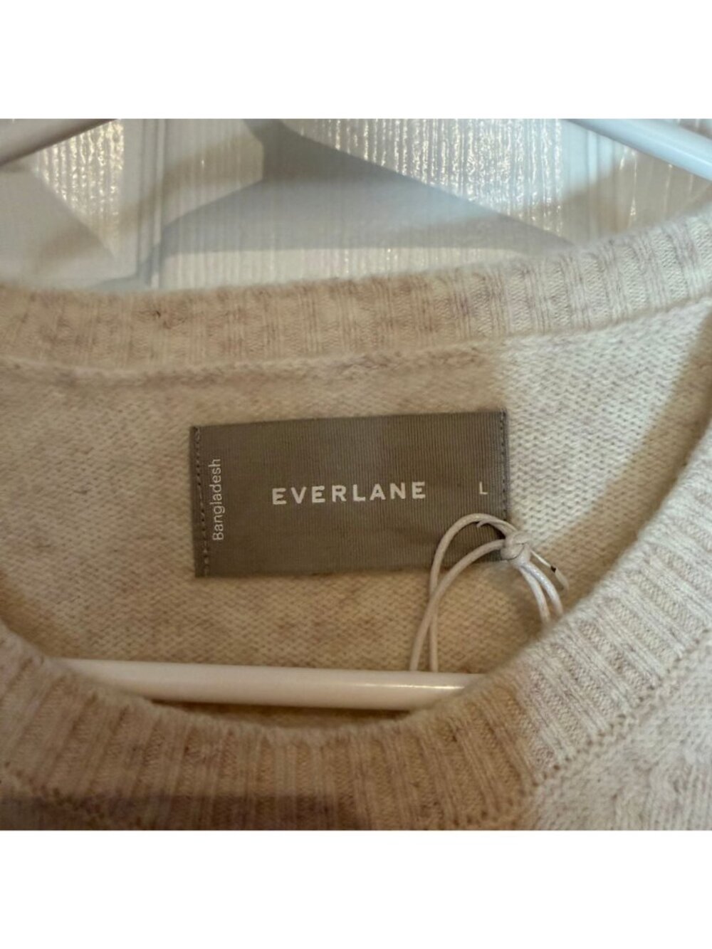 Everlane The Premium Merino Crew Neck Sweater Men's Size Large in Oat New W/ Tag - Picture 3 of 6